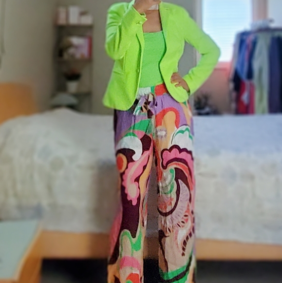 Multi color pants by Tensione in Made in Italy - Picture 1 of 2